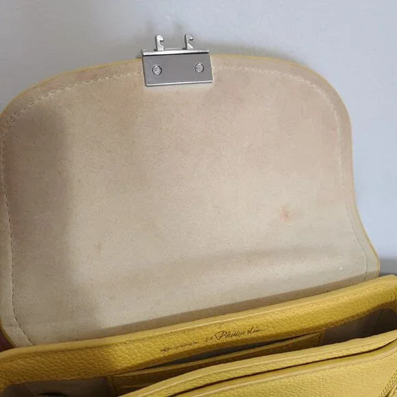 3.1 Phillip Lim Pashli Leather Saddle Crossbody Bag Yellow - Picture 9 of 13